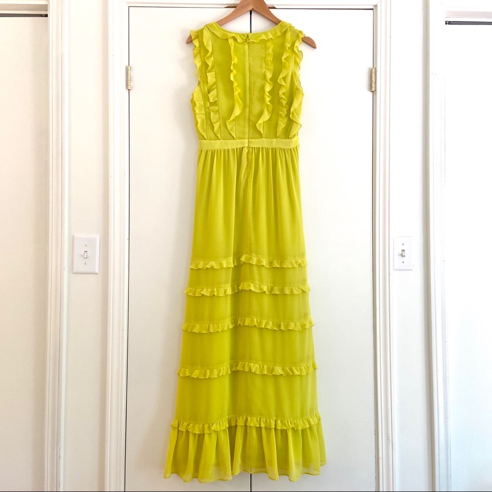 Badgley Mischka Ruffled Tiered Georgette Gown - Picture 6 of 16